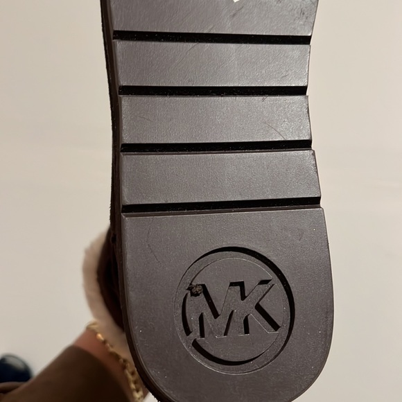 New Michael kors MK Shearling Winter Bootie Ankle boots suede sheep fur brown - Picture 5 of 8